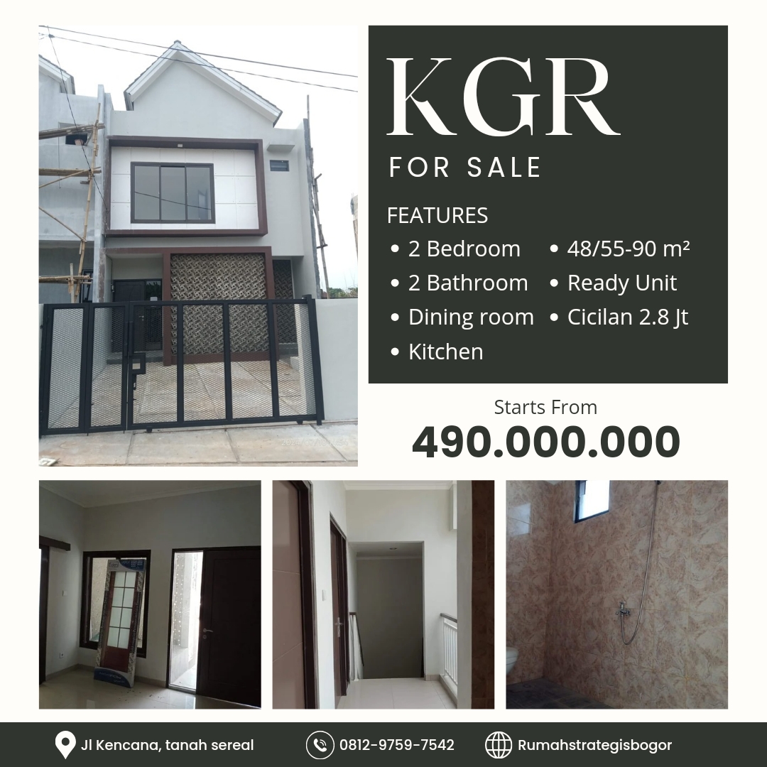 Properti terdaftar untuk dijual atau disewa - Rumah 2 lantai di kota bogor cicilan 2 jutaan